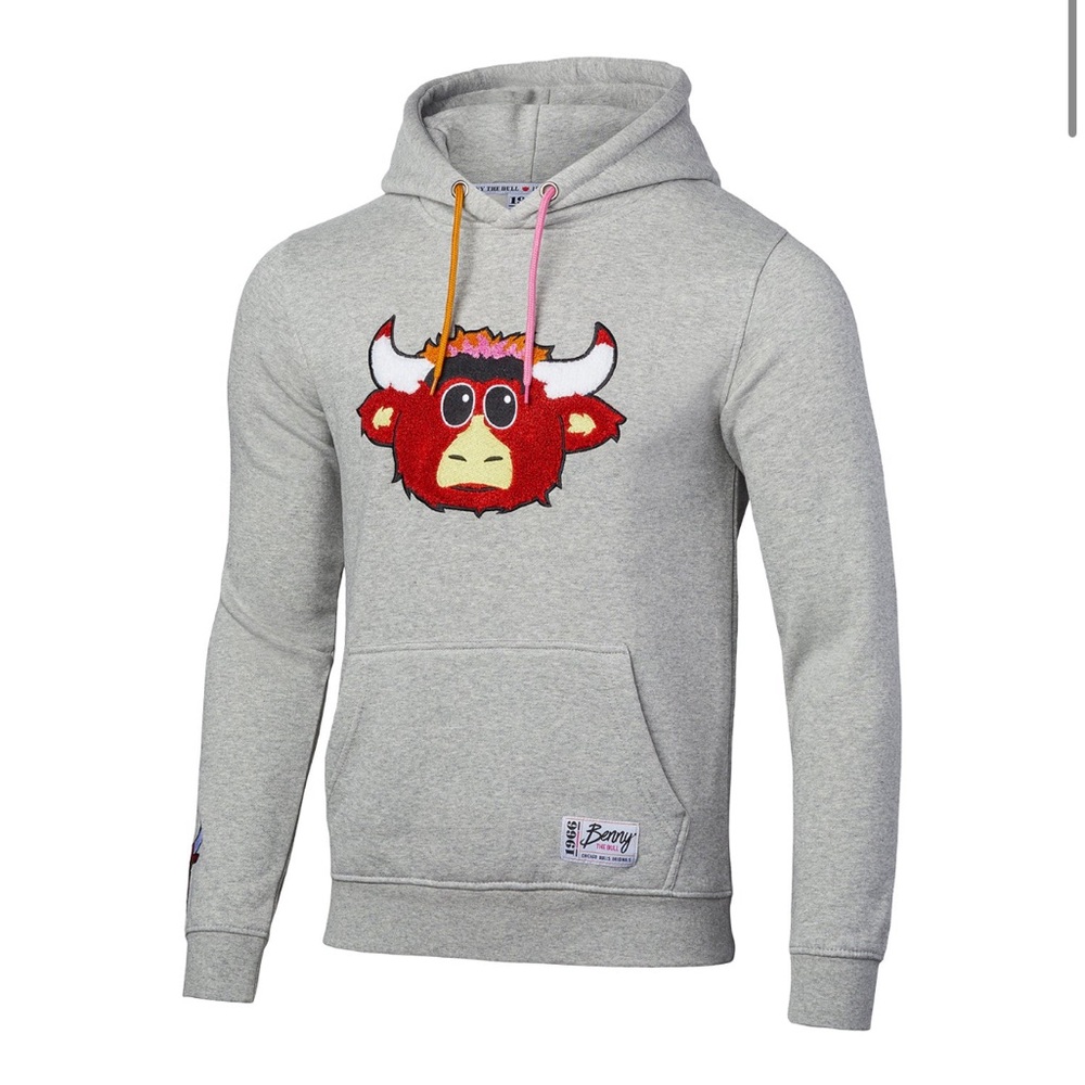 NBA Gray Hoodie with Red and White Graphic
